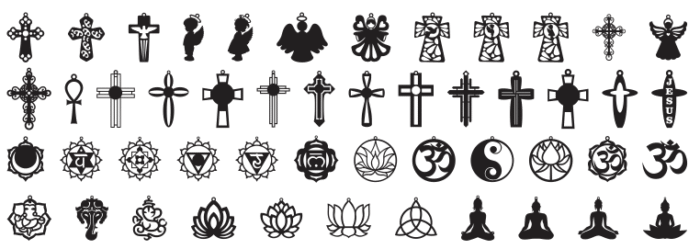 Christianity, Hinduism and Buddhism Beautiful Religious Pendants and Earing