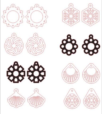 Earrings Designs for Laser Cut