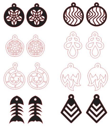 Earrings Designs new Vector for Laser Cut