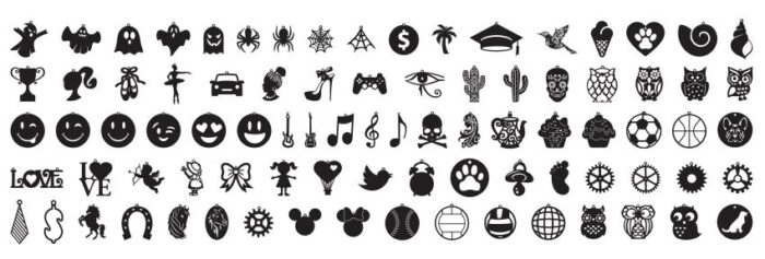 Funky Logos designs Vector for Necklace & Keychains Cutting