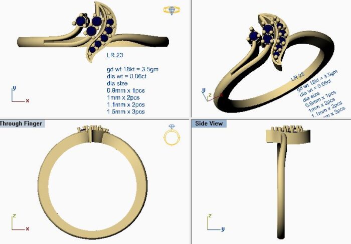 Diamond Engagement/Wedding Ring Free CAD File - Image 3