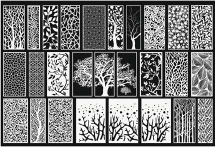 Laser Cut doors vectors design CDR file