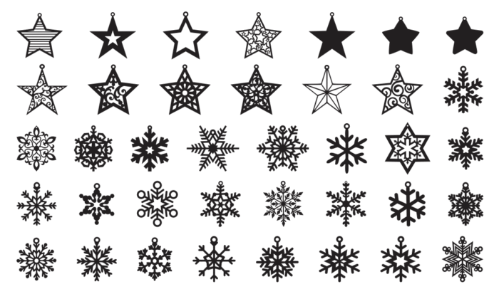 Star and Snowflake Shape vector file