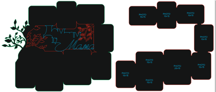 Laser Cut Family Wooden Photo Frames CDR File - Image 2