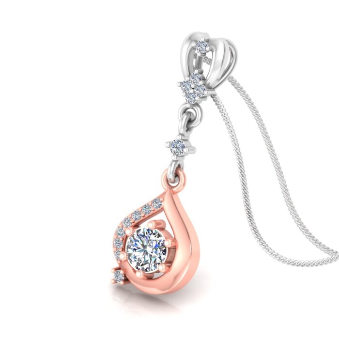 Free CAD File | Diamond Necklace Design | 3D Jewelry Rendering | Solitaire Pendant - Image 2