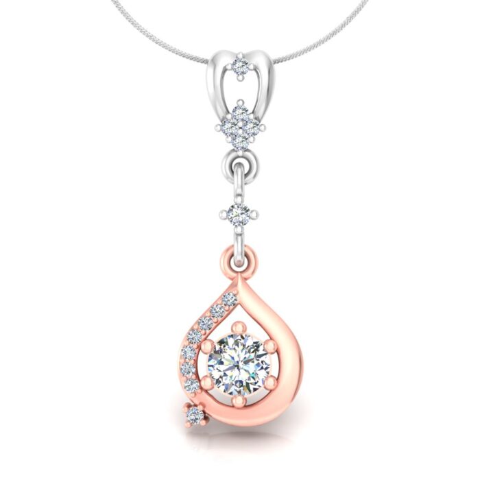 Free CAD File | Diamond Necklace Design | 3D Jewelry Rendering | Solitaire Pendant