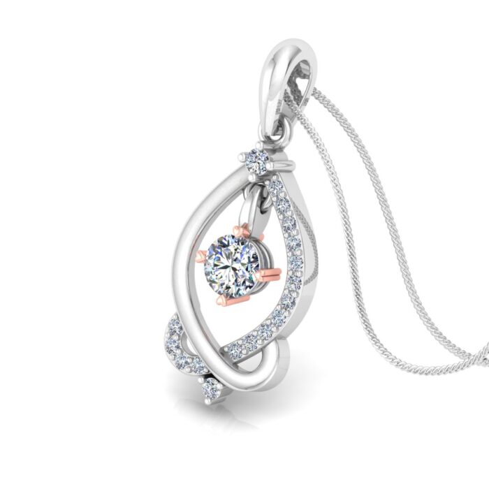 Free CAD File | Diamond Necklace Design | 3D Jewelry Rendering | Solitaire Pendant