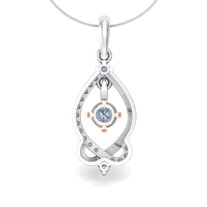 Free CAD File | Diamond Necklace Design | 3D Jewelry Rendering | Solitaire Pendant - Image 3