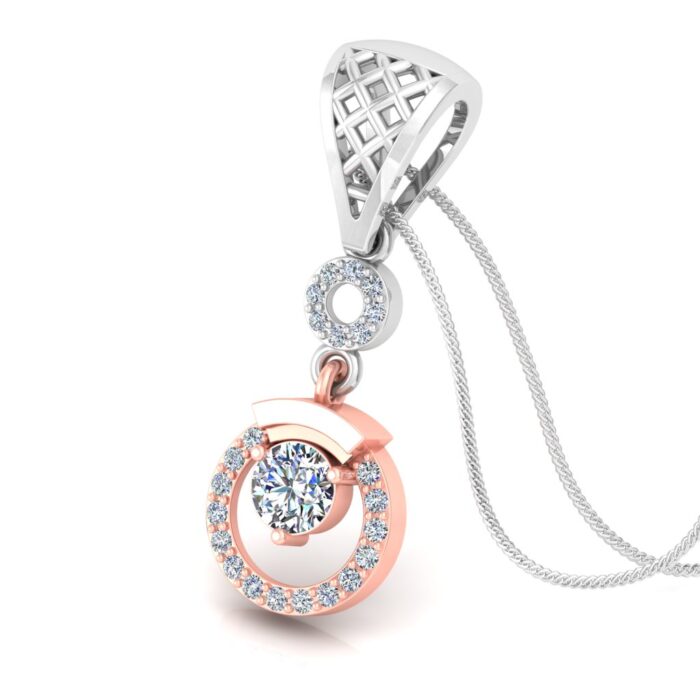 Free CAD File | Diamond Necklace Design | 3D Jewelry Rendering | Solitaire Pendant - Image 2