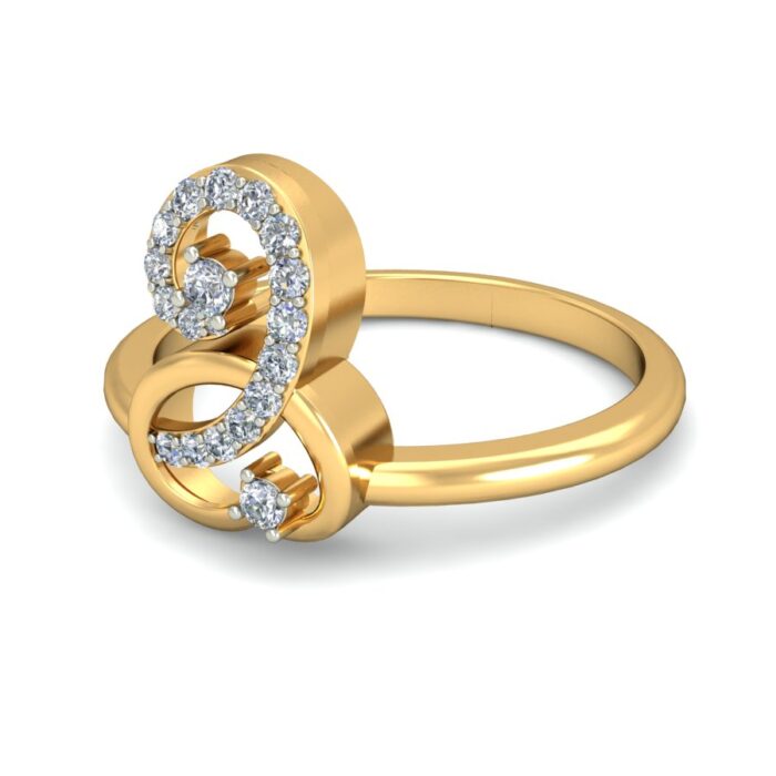 Exquisite Gold  Diamond Ring - Free CAD Jewelry Rendered Design - Image 2