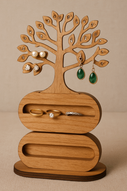 Tree-Shaped Wooden Jewelry Organizer | Laser Cut Vector File for Wood & Acrylic Craft