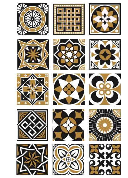 Free Vintage Decorative Ornaments Vector | 15 Tile Pattern Designs for Laser Cutting & Printing (CDR,DXF)