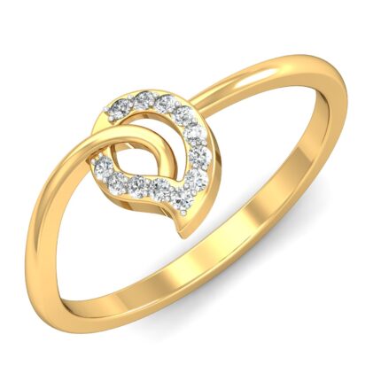 Free CAD Ring Design – Minimalist Diamond Heart Gold Ring 3D Model for Jewelry Design & CNC