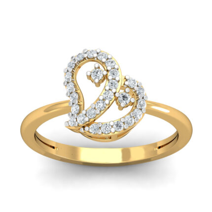 Free CAD Ring Design – Double Heart Diamond Gold Ring 3D Model for Jewelry Rendering & CNC
