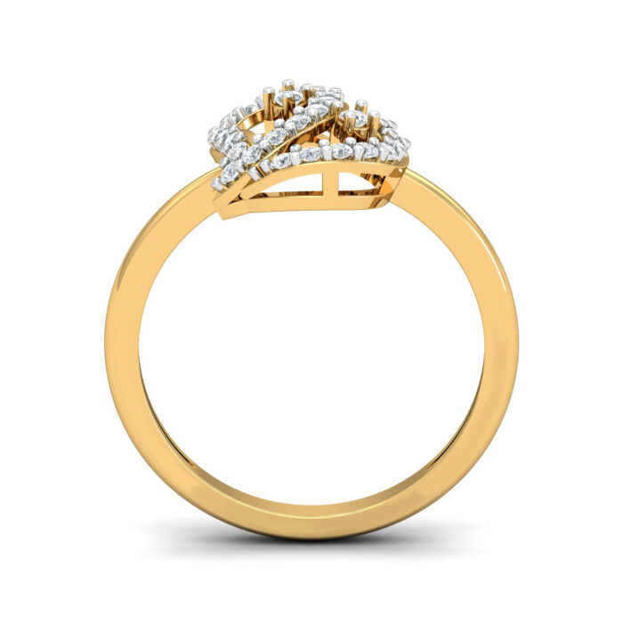 Free CAD Ring Design – Double Heart Diamond Gold Ring 3D Model for Jewelry Rendering & CNC - Image 4