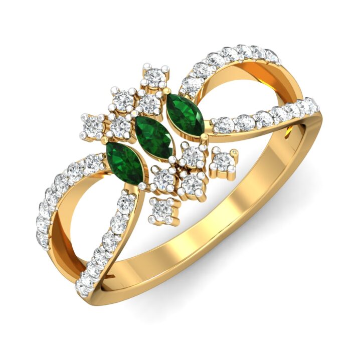 Free CAD Ring File | Emerald Diamond Ring CAD File - Image 2