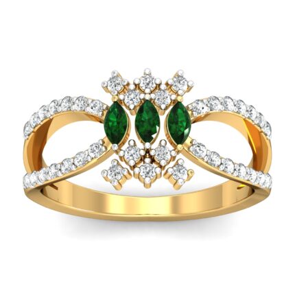 Free CAD Ring File | Emerald Diamond Ring CAD File