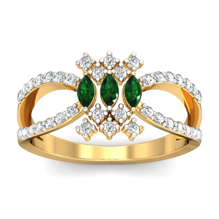 Free CAD Ring File | Emerald Diamond Ring CAD File