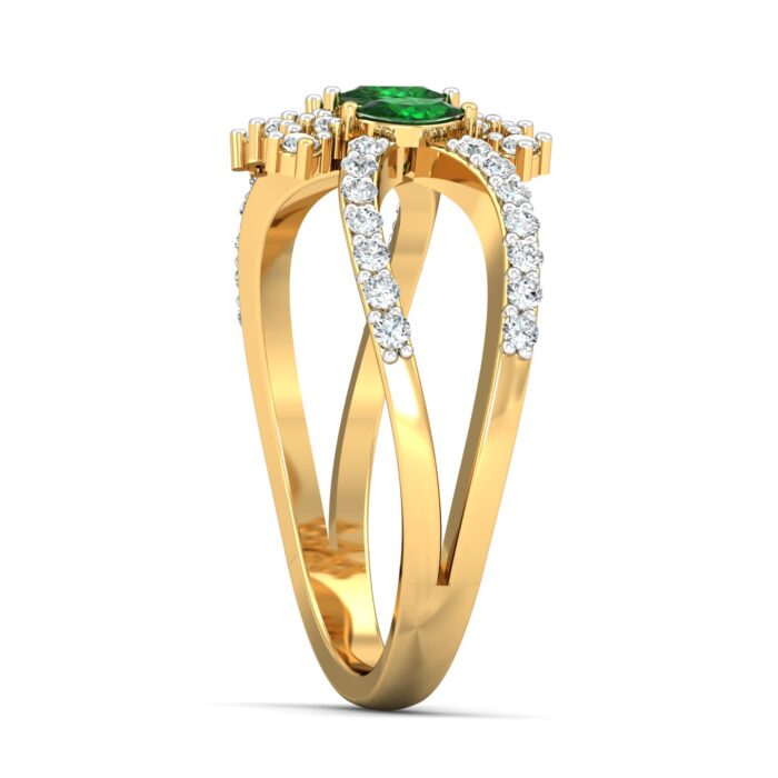 Free CAD Ring File | Emerald Diamond Ring CAD File - Image 4