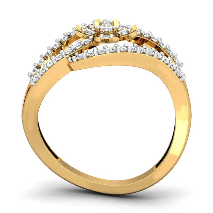 Free CAD Ring Design –  Floral Diamond Gold Ring 3D Model for Jewelry Design & Casting - Image 4
