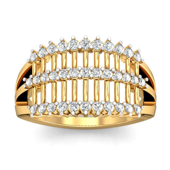 Free CAD Ring Design – Diamond Gold Ring 3D Model for Jewelry Design & Casting - Image 3