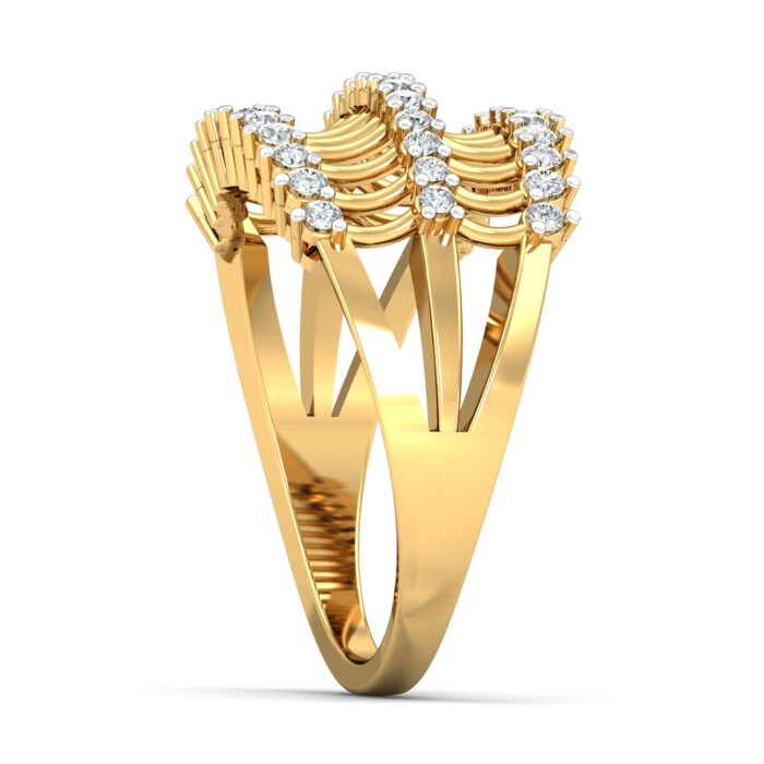 Free CAD Ring Design – Diamond Gold Ring 3D Model for Jewelry Design & Casting - Image 4