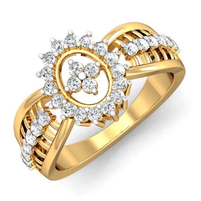 Free CAD Ring Design – Diamond Gold Ring 3D Model for Jewelry Design & Casting - Image 2