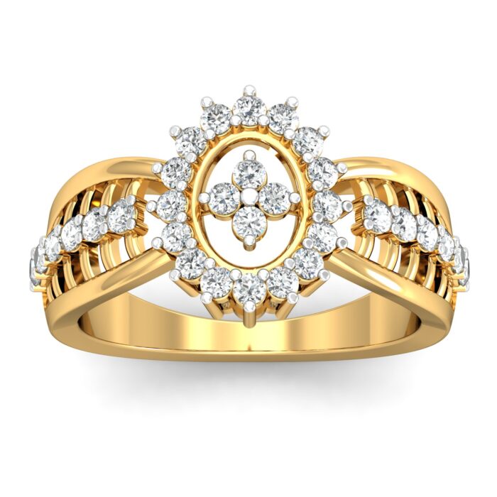 Free CAD Ring Design – Diamond Gold Ring 3D Model for Jewelry Design & Casting