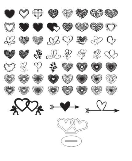 Free Heart Vector Designs Bundle | 100+ Decorative Love & Valentine Heart SVG/CDR Files for Laser Cutting & Crafts