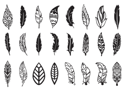 Free Laser Cut Files 24 Tribal Feather SVG Bundle –  Laser Cut & Engraving Designs for Engraving