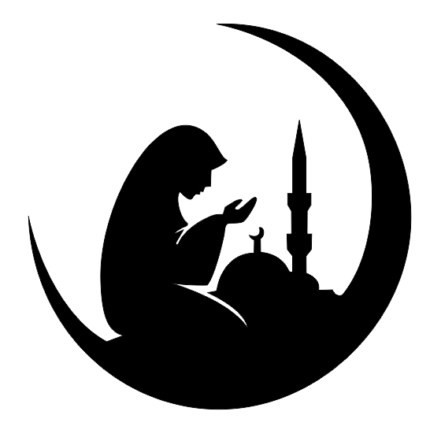 Muslim Girl Praying on Crescent Moon Laser Cut Vector – Islamic Ramadan SVG, Eid Mubarak CNC DXF, AI, EPS Free Download